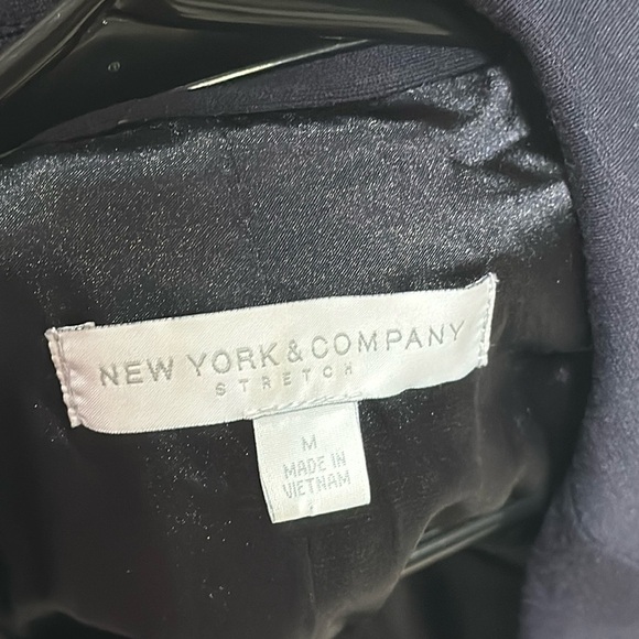 NEW YORK & COMPANY Navy/White Quarter Sleeve Women’s Blazer Size M - Picture 4 of 5